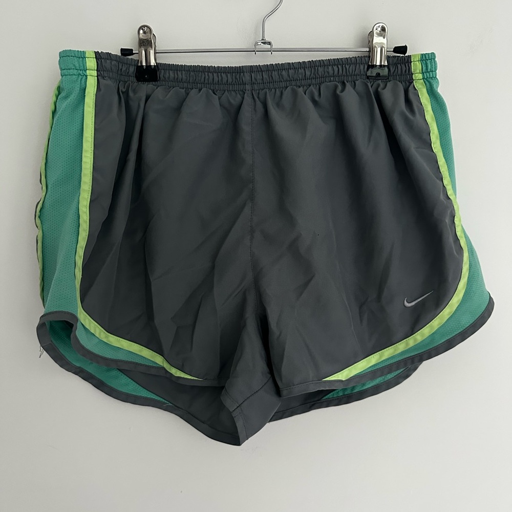 Nike | Woman’s Sz L | Gray and Green Athletic Shorts